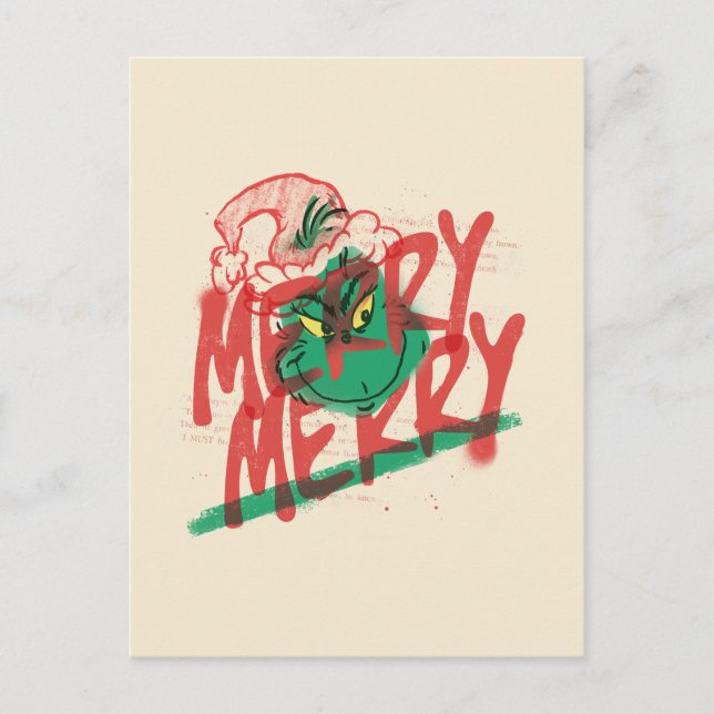 Postal Grinch | Gráfica Merry Merry Grunge (Anverso)