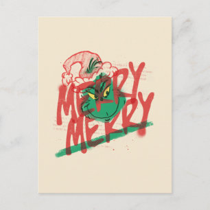 Postal Grinch   Grunge Gráfico Alegre Alegre