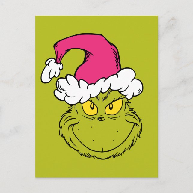 Postal Grinch in Pink Santa Hat (Anverso)