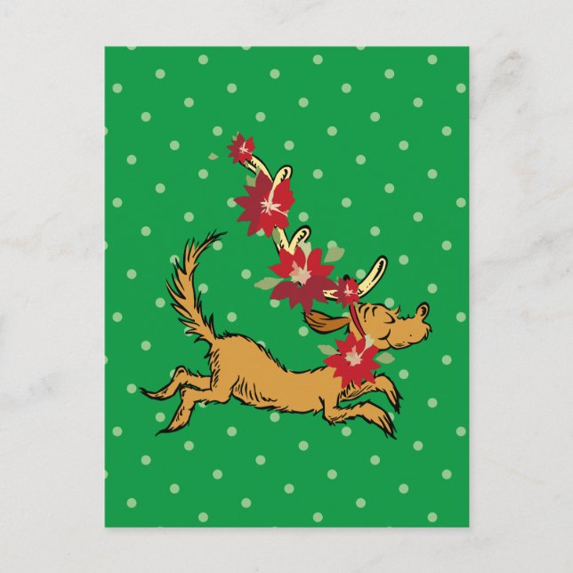 Postal Grinch | Max Poinsettia de Navidad (Anverso)