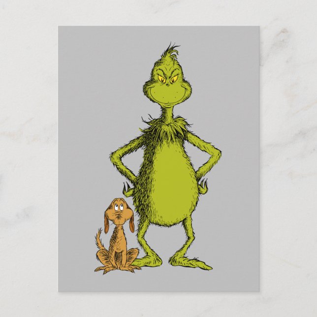 Postal Grinch | Postura de Max y Grinch (Anverso)