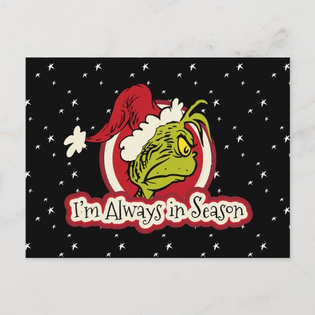 Postal Grinch | Siempre estoy en temporada (Anverso)