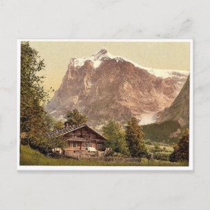 Postal Grindelwald, chalet y monte Wetterhorn, Bernese