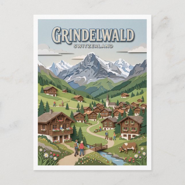 Postal Grindelwald Suiza (Anverso)