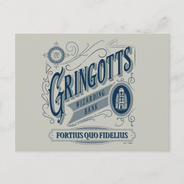 Postal GRINGOTTS Wizarding Bank Vintage Graphic (Anverso)