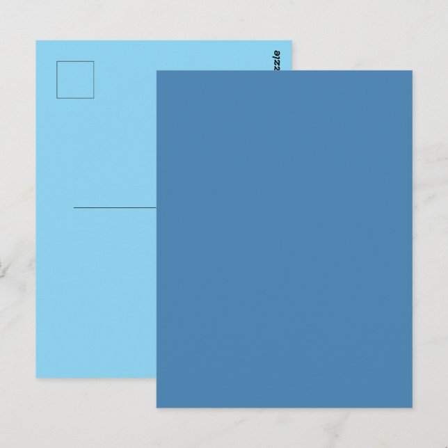 Postal Gris Acero Azul Color Sólido (Anverso / Reverso)