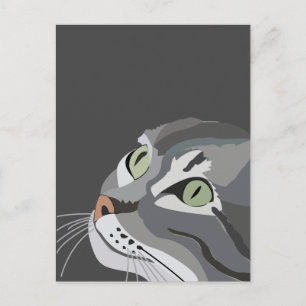 Postal Gris Cat Face