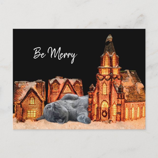 Postal Gris Cat Navidades (Anverso)