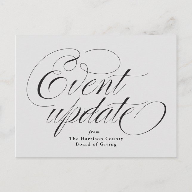 Postal gris de actualización de eventos (Anverso)