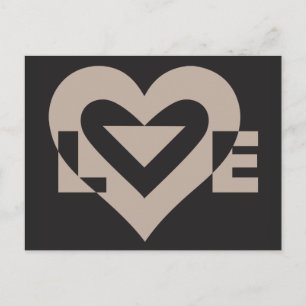 Postal Gris de amor sobre negro