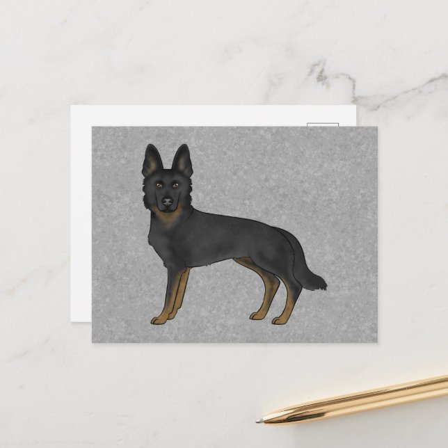 Postal Gris de perro GSD, Personalizado de pastor alemán  (Anverso/Reverso In Situ)