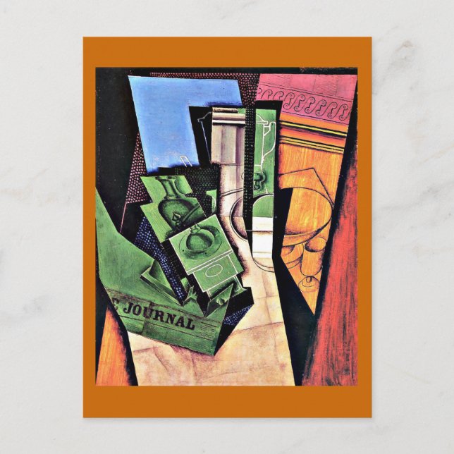 Postal Gris - Desayuno, pintura famosa, (Anverso)