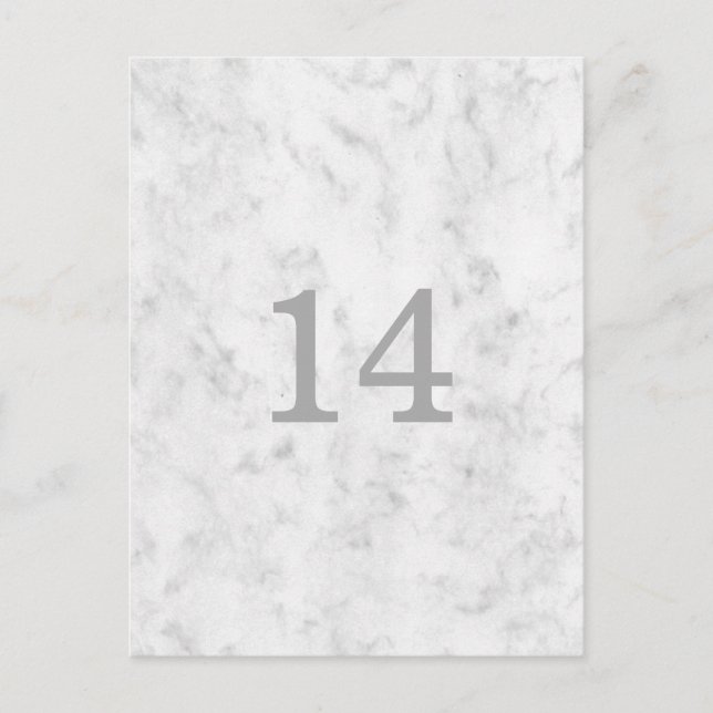 Postal Gris Elegant Marble Table Number (Anverso)