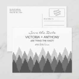 Postal Gris Forest Range Boda De Woodland Save The Date