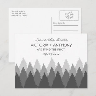 Postal Gris Forest Range Boda De Woodland Save The Date