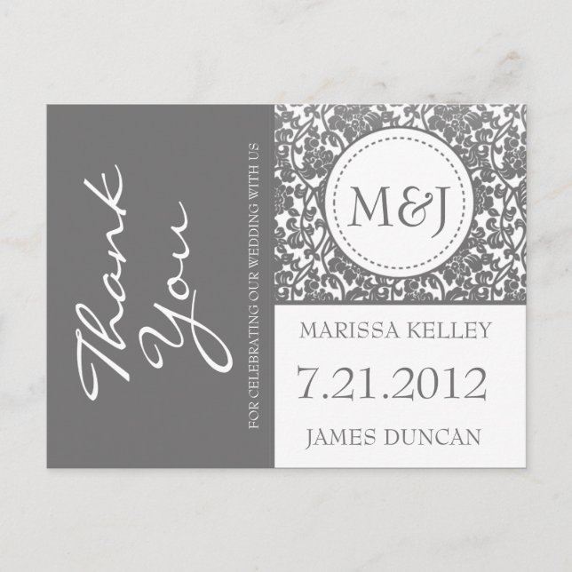 Postal Gris Gótico Florece Gracias (Anverso)