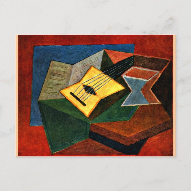 Postal Gris - Guitarra amarilla (Anverso)
