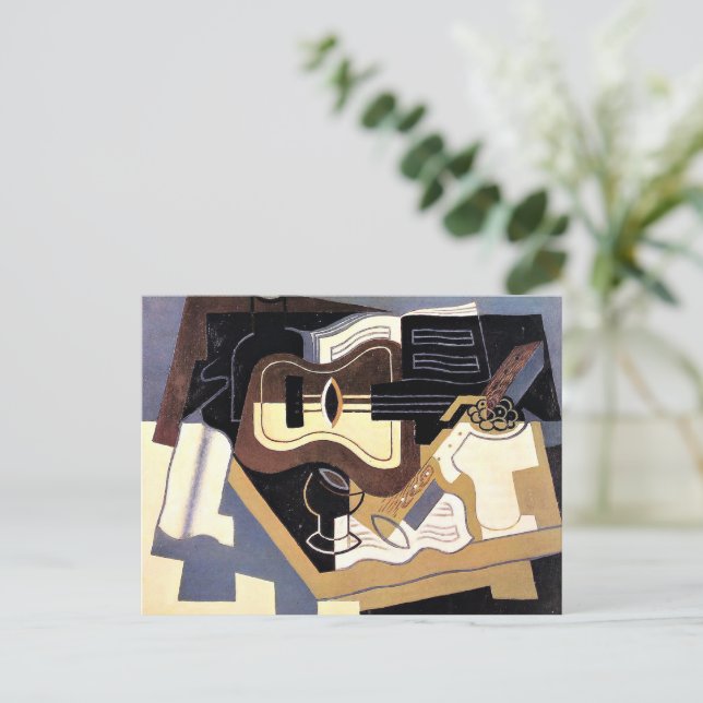 Postal Gris - Guitarra y Clarinet, arte fino, (Anverso de pie)