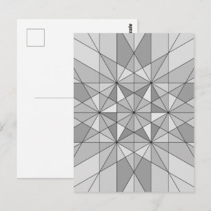 Postal Gris negro blanco Mosaico Triángulo Patrón retro
