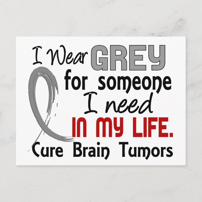 Postal Gris Para Alguien Que Necesito Tumores Cerebrales (Anverso)