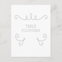 Gris Whimsical Flourier Table Number Postcard