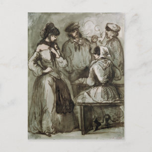 Postal Grisettes y trabajadores