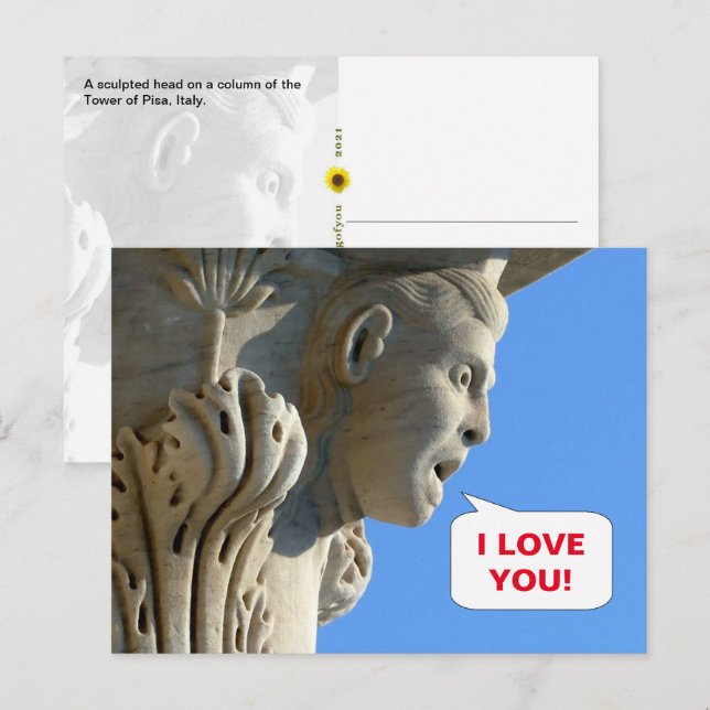 Postal ¡Griten en voz alta! - Torre de Pisa, Italia - (Anverso / Reverso)