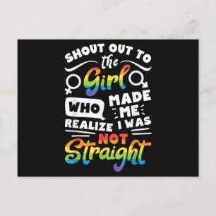 Postal Grito a la chica Orgullo Lesbiana LGBT Camiseta G