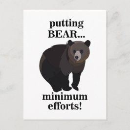 Postal Grizzly Bear Putting Bear Minimum Efforts Funny