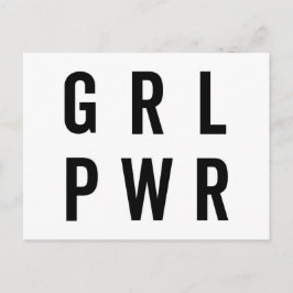 Postal GRL PWR / Cita feminista de poder Chica