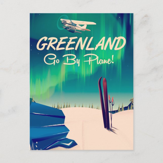 Postal Groenlandia '¡Vayan En Avión!' (Anverso)