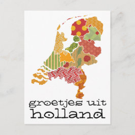 Postal Groetjes Uit Holland Mapa de la Provincia de Holan