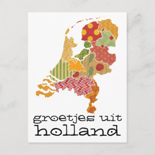 Postal Groetjes Uit Holland Mapa de la Provincia de Holan