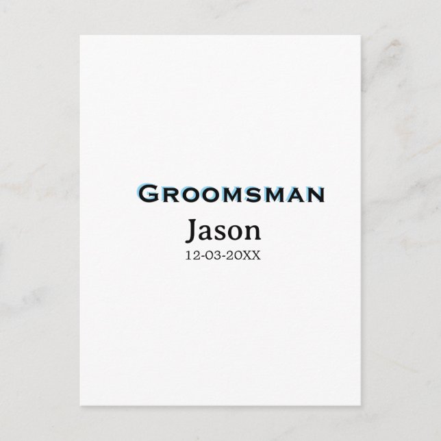Postal Groom Squad acompañante de la despedida de soltera (Anverso)