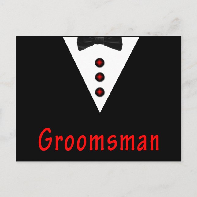 Postal Groomsman En Tux (Anverso)