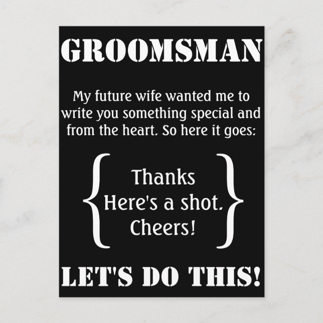 Postal Groomsman Gracias (Anverso)
