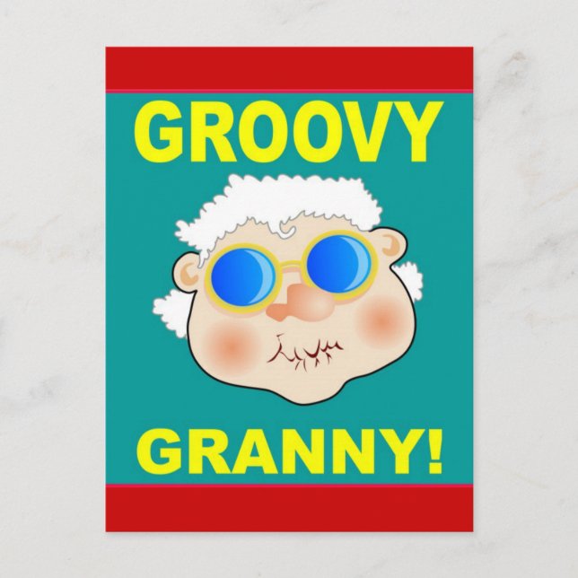 Postal Groovey Granny Personalizado (Anverso)