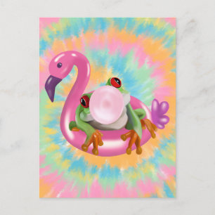Postal Groovy Bubblegum Tejido De Rana