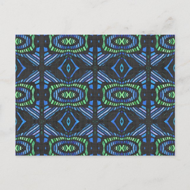 Postal Groovy Decorative Geometric Abstract Pattern Art (Anverso)