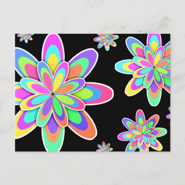 Postal Groovy Flowers (Anverso)