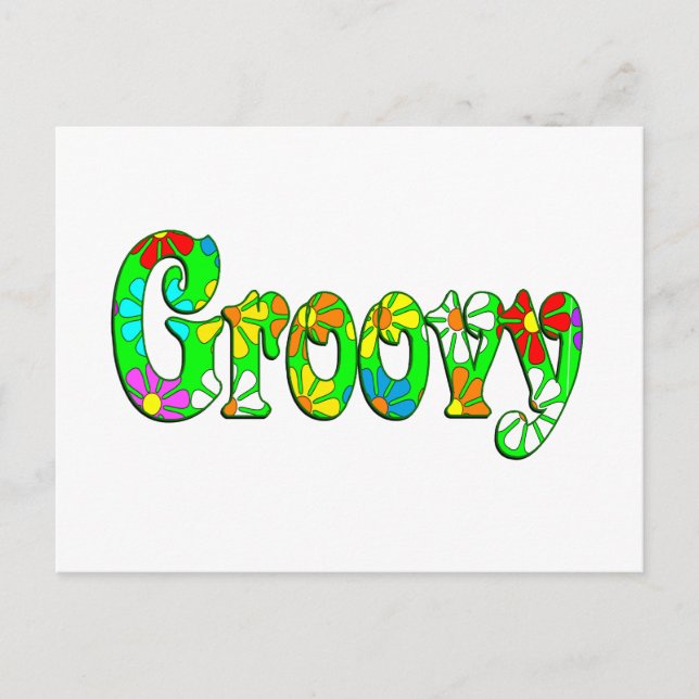Postal Groovy Flowers (Anverso)