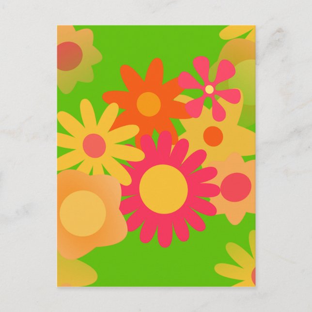 Postal groovy mod floral (Anverso)
