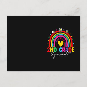 Postal Groovy Rainbow Chica Boys Teacher Hola segundo gra