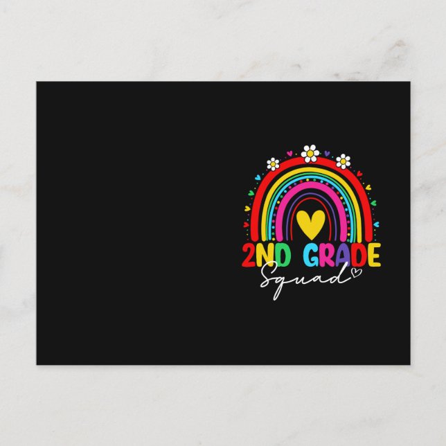 Postal Groovy Rainbow Chica Boys Teacher Hola segundo gra (Anverso)