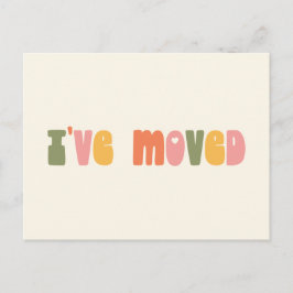 Postal Groovy Retro Minimalista me mudé nueva dirección r