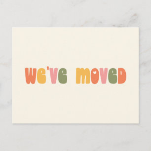 Postal Groovy Retro Minimalista Se Mudó Nueva Dirección
