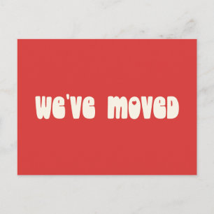 Postal Groovy Retro Rojo Brillante Mod Se Mueve Nueva Dir