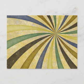 Postal Groovy Retro Spiral Sunbeam Ray Swirl Design