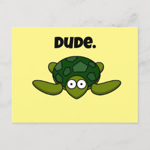 Postal Groovy Sea Turtle Dude Funny Personalizado