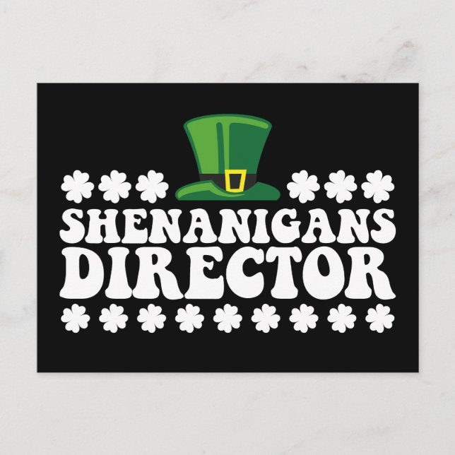 Postal Groovy St Patrick's Day Irish, director de Shenani (Anverso)